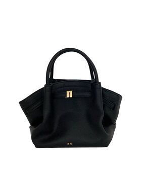 JW PEI Hana Mini Tote Bag Black Pebbled Vegan Leather Gold Accent Crossbody